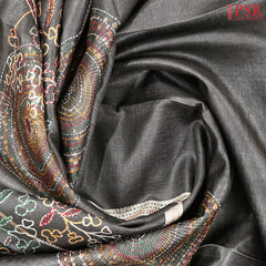 Dark Grey Kadhi Tussar Silk Saree