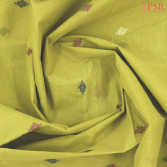 Greenish Yellow Bengal Cotton Saree