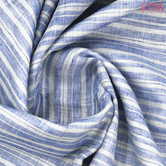 Cornflower Blue Linen Saree