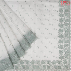Off White Organza Embroidery Saree