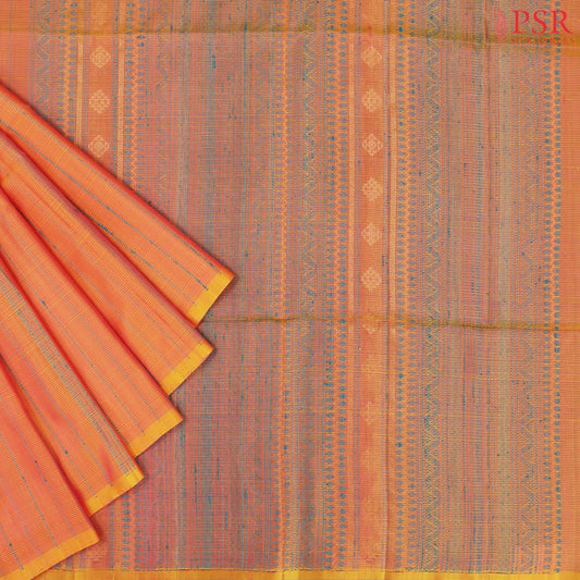 Amber Orange Soft Silk Saree