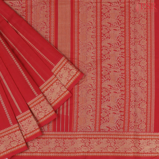 Red Kalakshetra Kovai Cotton Saree