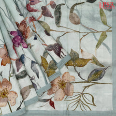 Rain Washed Grey Chiniya Silk Saree