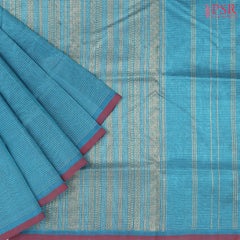 Bondi Blue Cotton Silk Saree