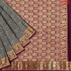 Dark Grey Fancy Kanchipuram Silk Saree