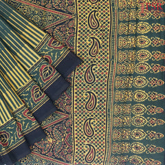 Dark Green Jaipur Cotton Printed Saree