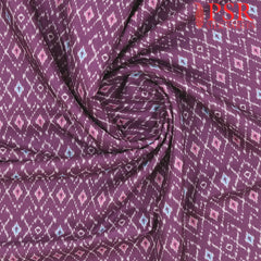 Magenta Purple Semi Tassar Ikkat Print Running Material