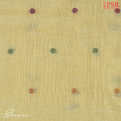 Naples Yellow Ghicha Cotton Saree