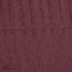 Dark Maroon Kosa Embroidery Saree