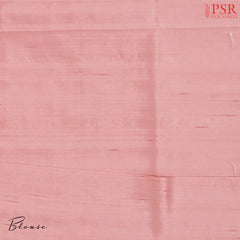 Light Flamingo Pink Semi Tussar Embroidery Saree