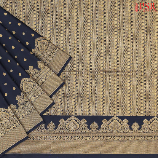 Black Blue Soft Art Silk Saree
