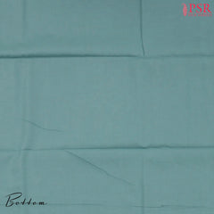 Off White & Turquoise Silk Cotton Dress Material