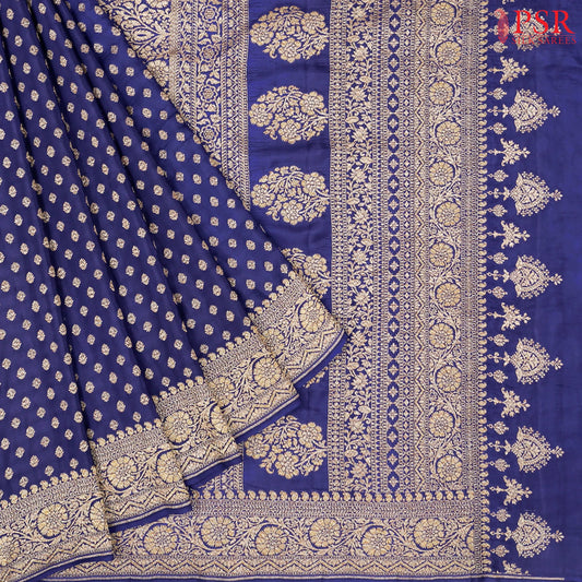 Dark Blue Georgette Silk Saree