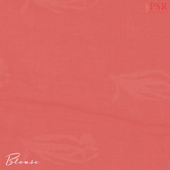 Coral Red Linen Saree