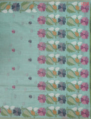 Turquoise Blue Ghicha Cotton Saree