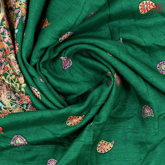 Emerald Green Semi Banaras Saree