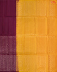 Burgundy Yellow Soft Silk Saree