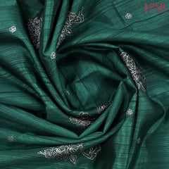 Dark Green Kosa Embroidery Saree