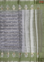 Grey Chiniya Silk Saree