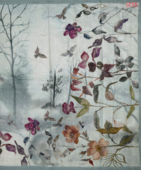 Rain Washed Grey Chiniya Silk Saree