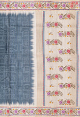 Prussian Blue Semi Tussar Saree