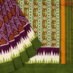 Burgundy Ikkat Tussar Saree