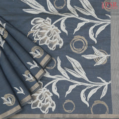 Steel Blue Ghicha Cotton Saree