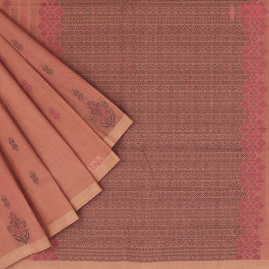 Dark Sandstone Orange Kovai Cotton Saree