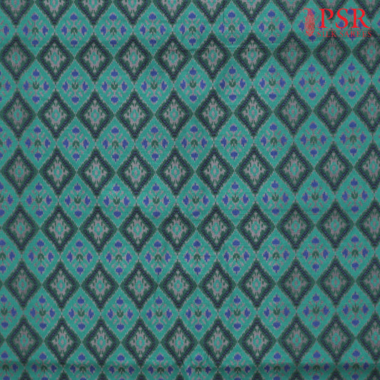 Pine Green Semi Tassar Ikkat Print Running Material