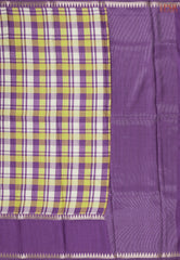Mustard & Dark Lavender Semi Tussar Saree