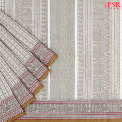 Floral White Kalakshetra Kovai Cotton Saree