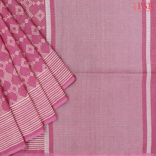 Pink Linen Saree