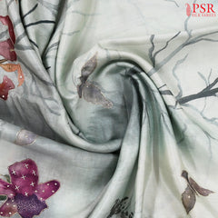 Rain Washed Grey Chiniya Silk Saree