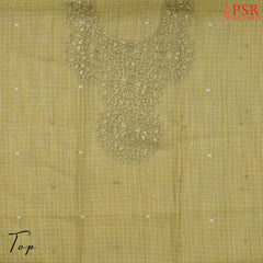 Old Yellow Silk Cotton Dress Material