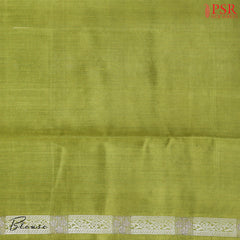 Olive Green Chiniya Silk Saree