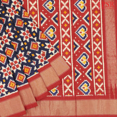 Midnight Blue Pochampally Silk Ikat Saree