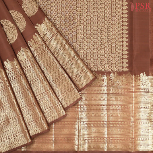 Cinnamon Brown Kanchipuram Silk Saree