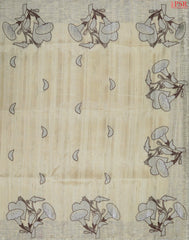 Floral Beige Kosa Embroidery Saree