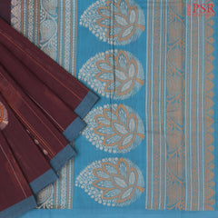 Dark Burgundy Kovai Cotton Saree