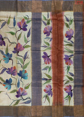 Royal Beige Kadhi Tussar Silk Saree