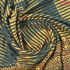 Dark Green Jaipur Cotton Printed Saree