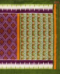 Burgundy Ikkat Tussar Saree