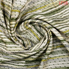 Beige & Olive Green Chanderi Silk Cotton Saree