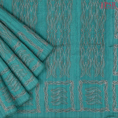 Turquoise Blue Kosa Embroidery Saree