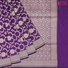 Violet Banaras Katan Silk Saree