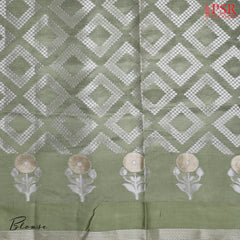 Grey Chiniya Silk Saree