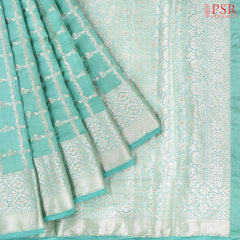 Light Sea Green Chiniya Silk Saree