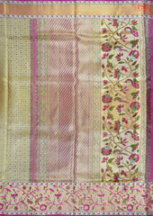 Golden Yellow Kanchipuram Jacquard Tissue Silk Saree