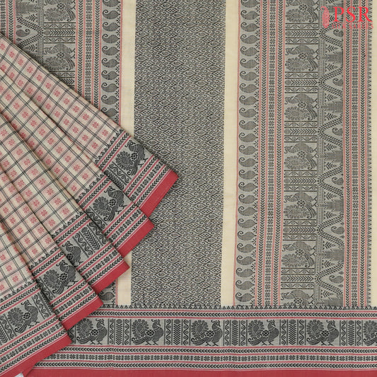 Beige Kalakshetra Kovai Cotton Saree