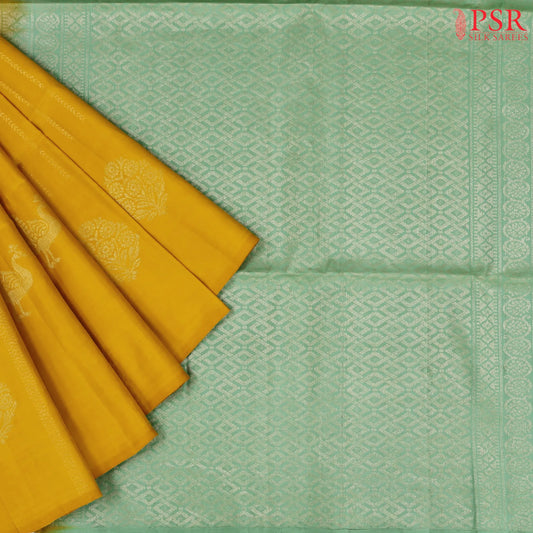 Mustard Yellow Soft Silk Saree
